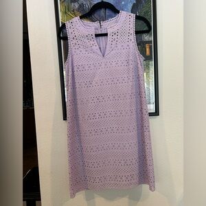 LOFT Light Purple Eyelet Dress